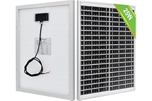 ECO-WORTHY Panel słoneczny 25 W, 12 V, wodoszczelny IP65, moduł solarny, ładowanie akumulatora do samochodu, vana, łodzi, kempingu, podróży