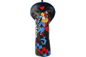 BIG TEETH Golf Club Wood Head covers for Driver/Fairway/Hybrid/(1.F.H) Black PU Leather Joker Pattern