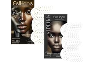 CELIODD Lentiggini Glitter 12 Pezzi Tatuaggi Glitterati con Lentiggini Freckles Maker Tatuaggio Viso con Lentiggini Glitter Dorate Gold Glitter Freckles Tattoo Adatti a Tutti I Tipi di Pelle(Oro/rgento)