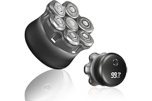 RUSHMORE ROSE USA Rasoir Electriques Hommes, 7D Rasoir Tete Chauve Homme, Tête Magnétique Tondeuse Barbe Homme, Tondeuse à cheveux portable étanche sèche/humide, avec écran LED