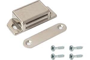 Harmac House Heavy Duty Magnetic Door Catch Cupboard Cabinet Wardrobe Door Magnet Latch 10kg Satin Chrome