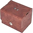 Zoopin Leather Deck Box with Built-in Spinning Life Counter (Brown)