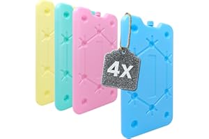 com-four® 4X Compresse Froide Extra Plate - idéale pour Les glacières et Les Sacs isothermes - Blocs réfrigérant - Pack (4 pièces - Moyen)