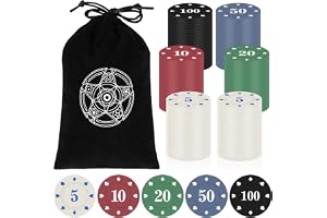 Zocipro 120 stycken pokerchips, jetons-chips, pokerchip med nominella värden