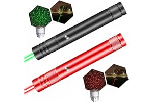 REBUCINA Teaching Flashlight 2PCS,USB Portable Long Distance Green and red Light,Multi Functional Small Flashlight,Suitable for Teachers, Sales, Camping, Patrolling, Hiking, Cat Toys, Etc.