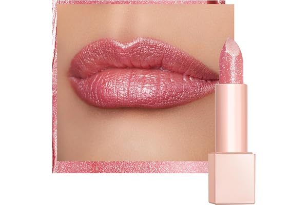 OULAC Rouge a Levre Hydratant, Rouge à Lèvres Rose Scintillant et Baume à Lèvres Pour Lèvres Sèches, Super Crémeux, Léger & Agréable Pour La Peau, Vegen (03) Pink Jewel