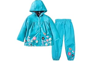 TURMIN Impermeabile Antipioggia Ragazze Ragazzi Giacca da Pioggia Giacche Sportive Tute Antipioggia Portatili per Bambino Bambina 0-5 Anni