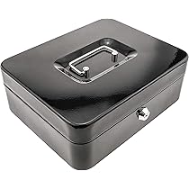 Viro Cassetta Di Sicurezza Portavalori Con Chiave - Feritoia Salvadanaio, Colore Blu, 150x110x80 Mm