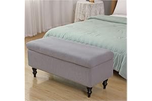 XGANGM Copertura per Cassapanca Contenitore Fodera Panca Poggiapiedi Pieghevole Fodera in Ottomano Copri ottomano,Fodera per Poggiapiedi Rettangolare,Copri Pouf Poggiapiedi,Light Grey,1small