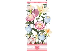 ROBOTIME Puzzle 3D Fleur Adulte Maquette a Construire Modèle Fleur DIY Fleurs Bouquet Artificielle Maquette pour Les Femmes Cadeaux d'anniversaire pour la Saint-Valentin, AF01D