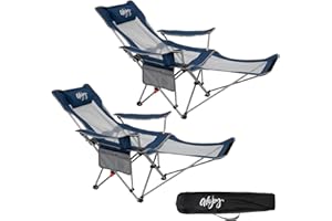 #WEJOY Sedia da Campeggio Pieghevole Reclinabile, Sedia Sdraio da Spiaggia Portatile, Schienale Regolabile a 3 Livelli, Poggiapiedi Staccabile, Sedia Pieghevole per Esterno Giardino Pesca, 1/2 Pezzi