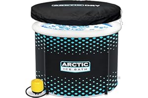 ARCTICDRY Arctic Ice Bath Xtreme - Heavy Duty XL 90CM 500L Cold Water Therapy Tub for Recovery - Foldable Ice Bath with Weatherproof Nylon Cover - Portable and Pop-Up Design for Outdoor Ice Plunge