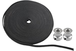 HALJIA 2 2 GT 16 Zähne Timing Riemenscheibe Rad 5 mm Innen mit 5 m 2 gt-6 mm Gummi Öffnung Gürtel Kompatibel mit 3D Drucker Reprap Prusa