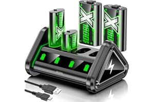 Xbox Controller Akku mit Xbox Akku Ladestation für Xbox One/Series X|S/Xbox Elite Controller, 4 x 1800 mAh Kytok Xbox Akku für Xbox Series X|S/Xbox One Controller, Xbox Battery Pack