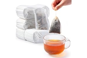 Diboniur 400 Piezas Bolsas de Te Vacias de Tela No Tejida, Colador Te Desechable con Cordón, Infusor de Te para La Bodega, Café, El Mercado de las Flores, Hierbas, Épicas, Lavanda (7 x 9 cm)