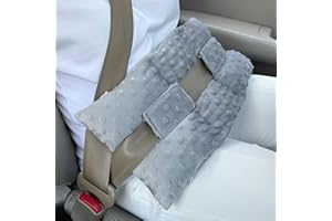 D. COZY Stoma-Sicherheitsgurtkissen, Stoma-Sicherheitsgurtschutz, Stomabeutel-Bezugskissen zum Autofahren, Ileostomie, Stoma-Stützkissen, Urostomie-Zubehör, Auto, Damen, Herren, Minky Dot Hellgrau