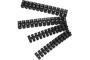 Blocs de jonction électriques - Barrières de connexion électrique du terminal - Connecteur rapide borne de serrage pour câble - Lot 4 Barrettes De Connexion 12 Plots Noires - Debflex