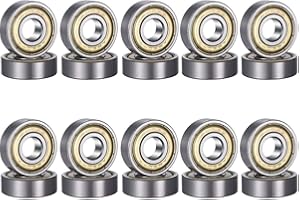 ExcInter 10Pcs ZZ698 8 * 19 * 6mm Deep Groove Ball Bearings Miniature Sealed High-speed Low-noise High-precision Corrosion Resistant Stainless Steel