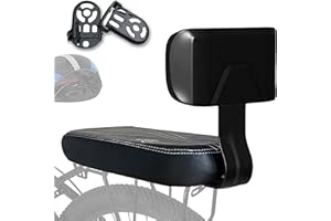LIBRNTY Bike Siège Arrière+Pédales arrière de vélo,2024 Nouveau Dossier épaissi,Siège de vélo Universel pour siège d'enfant avec Porte-bébé,Confortable pour Les Enfants Ou Les Adultes(2 pièces)