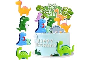OSDUE Decoración para Tartas, 12 PCS Modelo de dinosaurio Decoración para Tartas de Cumpleaños, Reutilizable, para Niños y Niñas, Suministros para Fiestas de Cumpleaños,Adorno de pastel de bricolaje