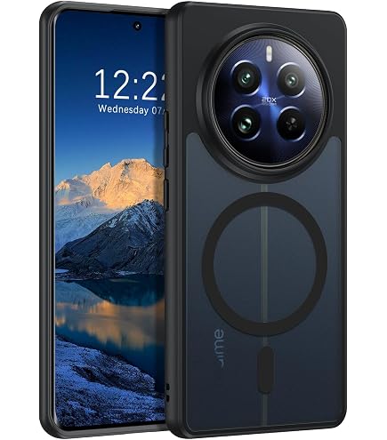 SEAHAI Cover per Realme 12 PRO 5G/Realme 12 PRO+ Plus 5G, [Militare Anti- Caduta] Cornice Paraurti in Silicone Morbido Ultra Sottile Custodia, con Supporto Pieghevole Nascosto Kickstand - Rosso