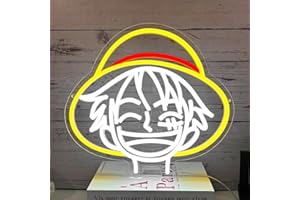 PILOYINDE One Piece Néon Luffy Neon Sign Anime Luffy Neon Pour Décoration Murale One Piece Néons Pour Les Fans De One Piece Décoration De Chambre Cadeaux De Noël Cadeaux Pour Hommes