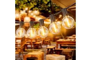 Dotrvmp Catena Luminosa Esterno 30m Luci da Giardino con G40 1W LED E12, 2700K Bianco Caldo Lampadine Antishock IP45 Impermeabile Collegabile&Regolabile (Senza Dimmer) per Feste Matrimoni Terrazzo
