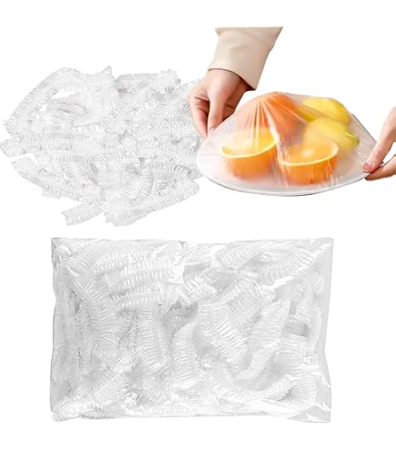 100 Coperture Elastiche Riutilizzabili Per Ciotole – In PE Trasparente, Diametro Estensibile Fino A 38 Cm