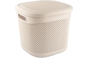 7H SEVENON Cesta Mediana Cuadrada con Tapa 15 litros 7house