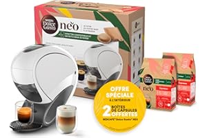 Nescafé Dolce Gusto Krups Machine à café, Dosettes compostables et sachets à base de papier recyclable, Connectée, Neo Blanc, YY5499FD