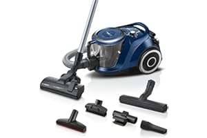 ‎BOSCH Bosch Staubsauger beutellos Serie 6 BGC41X36, Bodenstaubsauger, ideal für Allergiker, Hygiene-Filter, Bodendüse für Parkett, Teppich, Fliesen, Starke Saugleistung, leise, 700 W, blau