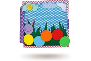 Jolly Designs® Quiet Book Premium pour bébés et tout-petits | Jouet Montessori à partir de 1 an | Livre de motricité en feutre avec de nombreuses activités | Favorise la motricité fine, les capteurs