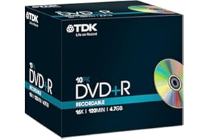 TDK DVD+R Rohlinge 4.7GB 16x 10er Pack Jewel Case