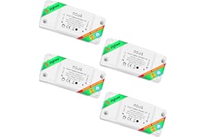 ZigBee interruptor inteligente Alexa Nous L6Z - Tuya smart life switch mini rele modulo 220v programable Mando a distancia, Temporizador interruptor luz - Google Home Assistant 4 piezas