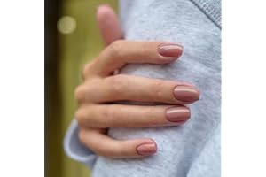 Ceboic 24 Pièces Faux Ongles Court Carré Français Couleur Pure Press on Nails Naturel Ongles Artificiels Couverture Complète Acrylique Faux Ongles à Coller Nail Art pour Femmes et Filles - Rose Nude