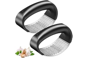 Atuoxing 2 Pezzi Spremiaglio a Bilanciere, 2024 Garlic Press Rocker Schiaccia Aglio in Acciaio Inox Spremi Aglio Manuale