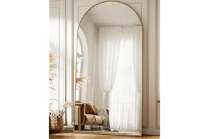 BEAUTYPEAK Wygięte lustro pełnej długości, 180 x 76 cm, duże, pełnowymiarowe, do montażu na ścianie, nachylone, pełne lustro podłogowe jako garderoba, lustro łazienkowe do salonu