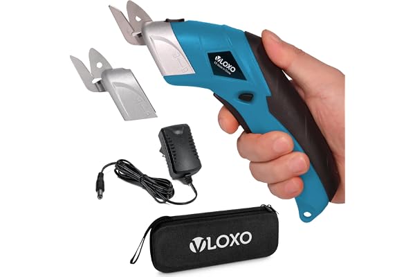VLOXO Ciseaux Électriques Coupeur sans Fil Ciseaux Universels avec 2 Lames Tranchantes Couper Carton Cuir Tapis Tapis en Plastique Plante en Pot