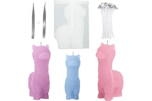 GIAEYHM COKACA Stampi per Candele Alpaca, Realizzato in Silicone di Alta Qualità, Facile da Sformare, Perfetto per DIY con Gesso, Candele, Resina & Cera di Soia