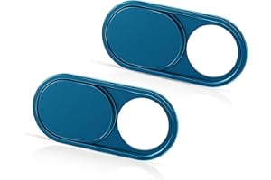 CloudValley Cache Webcam, 0.6mm Ultra-Mince métal, Cache Camera pour Ordinateur Portable, MacBook Pro/Air, Mac, PC, iPad, Tablette, Webcam Cover 2 pcs Bleu