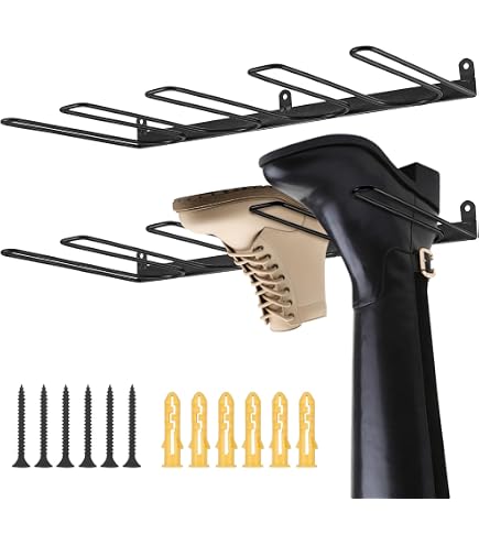 2-Pack Wall Mounted Boot Racks – Metal Boot Hanger Organizer For Entryway, Closet, Or Garage Storage