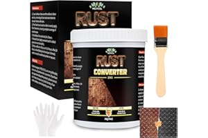 MEUVCOL 2-in-1 Rostumwandler & Metall Grundierung, 1L Schwarz Rostschutz Farbe für Metall, Ultra Auto Rostentferner & Versiegelung, Langlebige Rostschutzbeschichtung, Hitzebeständig - Rost Reparatur Set