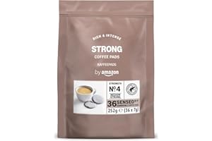 ‎BY AMAZON by Amazon Starke Pads, geeignet für Senseo-Maschinen, 36 Stück (1 Packung mit 36 Stück) – Rainforest Alliance-zertifiziert
