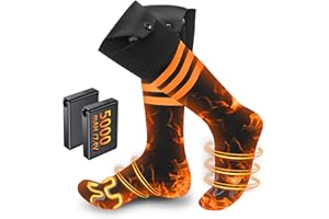 LQIKARL Heated Socks for Men Women with 5000mAh/7.4V Large Battery 3 Adjustable Heating Level, Upgraded 2025 Electric Rechargeable Heated Socks，Winter Warm Socks for Outdoor Camping Skiing Fishing