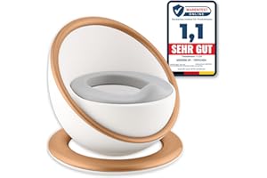 "Premium" Töpfchen - besonders stabil, inkl. Abhaltetöpfchen & Deckel, Kinder WC Topf für Jungs und Mädchen ab 1/2 Jahre, Kinderklo, Potty Training Toilet, Baby-Toilette von modernUP (Gold)