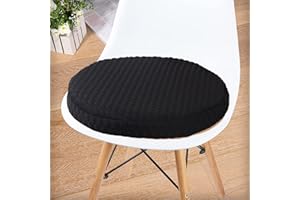 Big Hippo Cojín antideslizante para silla de cocina, comedor, cojín redondo para asiento, color negro