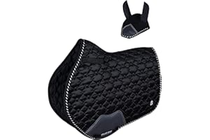 GALLOP SHOP Close Contact Diamond Cut / Horse Pad / Horse Saddle Pad (Black, Full)