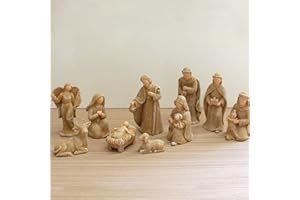 Huasean Nativity Scene Set 10 Nativity Figurines Set Nativity Scene Statue Resin Traditional Nativity Statue Jesus Birth Ornament Holiday Nativity Jesus Statuettes Resin Decoration