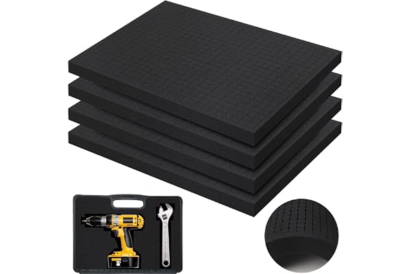 YF Leomry Mousses Prédécoupées 4 Pièces 400 x 300 x 25 mm Pour Protéger Outils, Appareils Photo, Cosmétiques et Artisanat