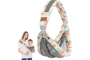 Babytragetücher GUICHENO Babytrage Seitlich Mesh Atmungsaktiv, Einstellbar Babytrage Seitlich, Tragbare Babytrage, 3D Mesh Atmungsaktiv Kleinkind Trage Ergonomisch für Babys von 0 bis 36 Monaten